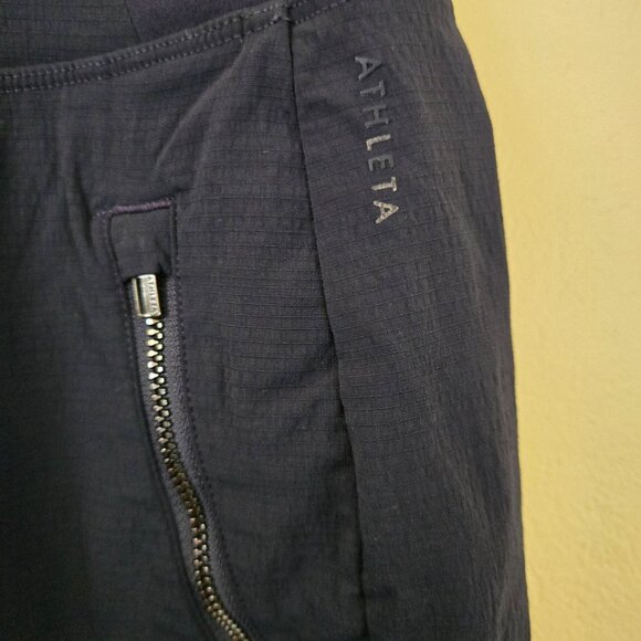 Athleta Trekkie North Jogger Navy Zip Pockets Ripstop Hiking Outdoors Size 10 - Picture 7 of 10